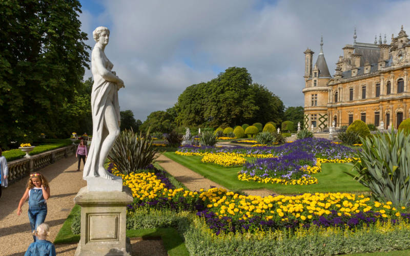 Visitors in the parterre in summer