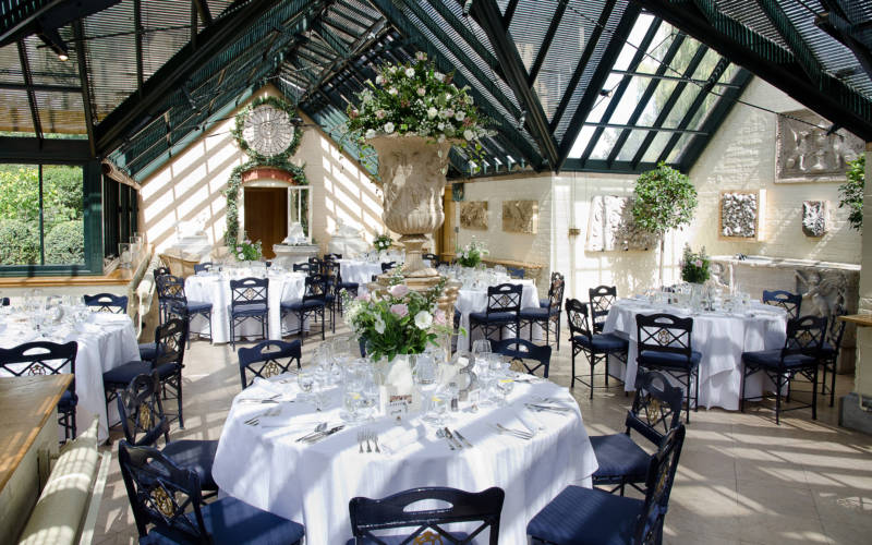 Waddesdon Dairy wintergarden, wedding tables
