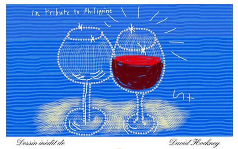 Château Mouton Rothschild 2014 wine label by David Hockney
