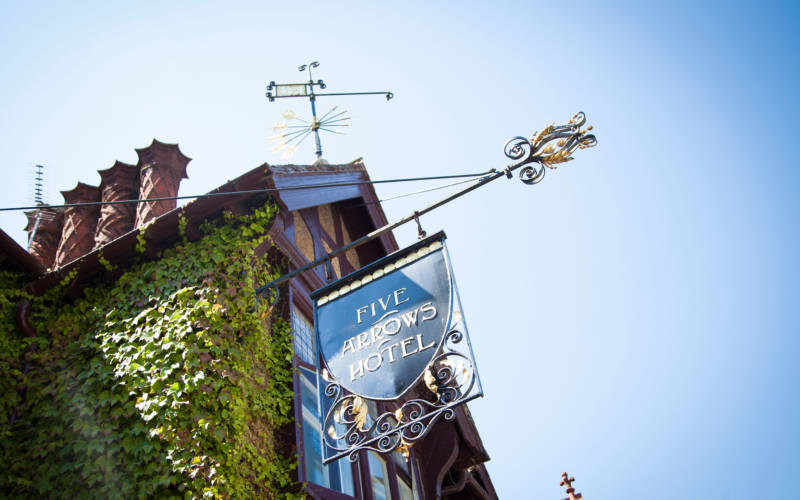 Five Arrows Hotel sign
