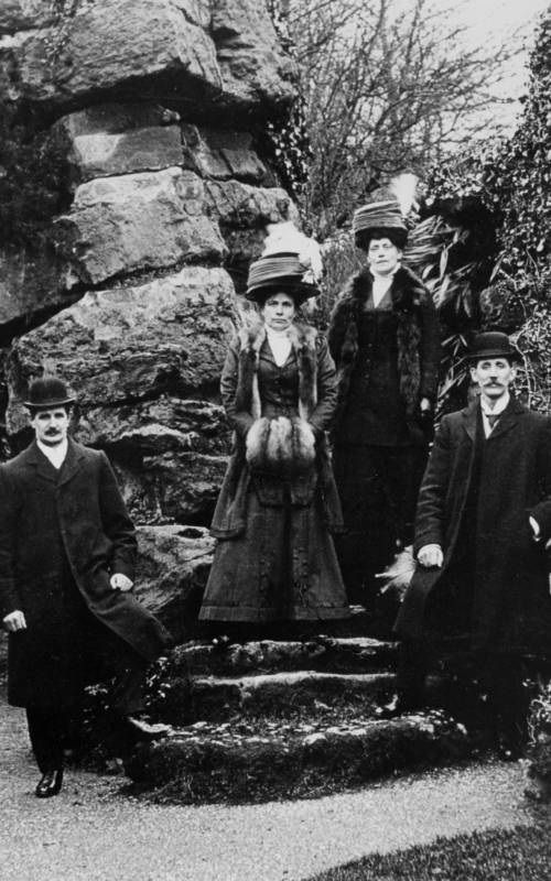 Visitors on the Pulham Rocks, early 20th century