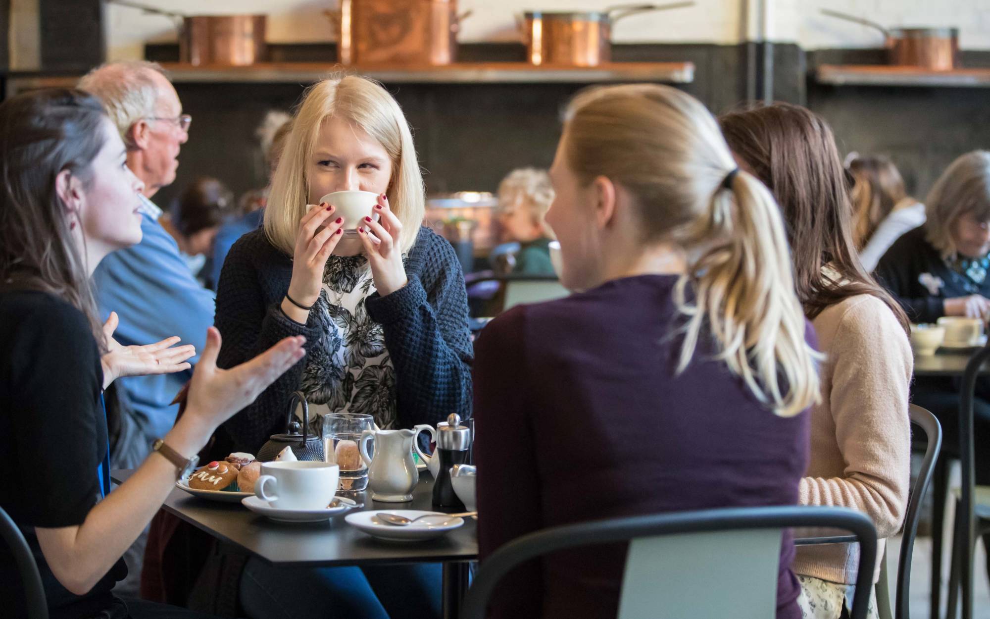 Visitors enjoying tea in the Manor Restaurant