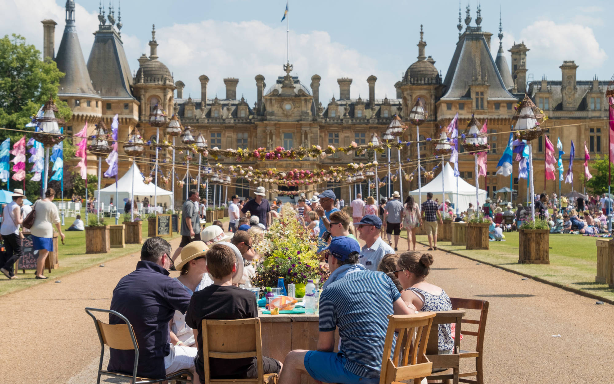 Family enjoying feast festival on North Lawn