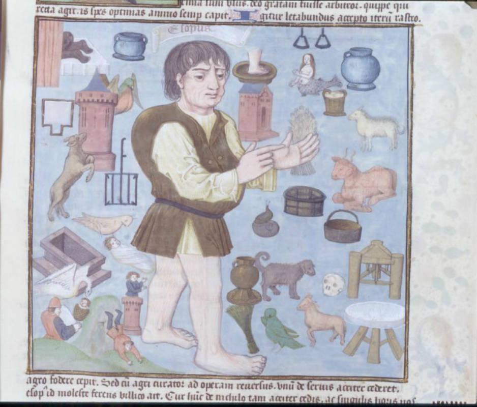 Illuminated manuscript of The Life and Fables of Aesop