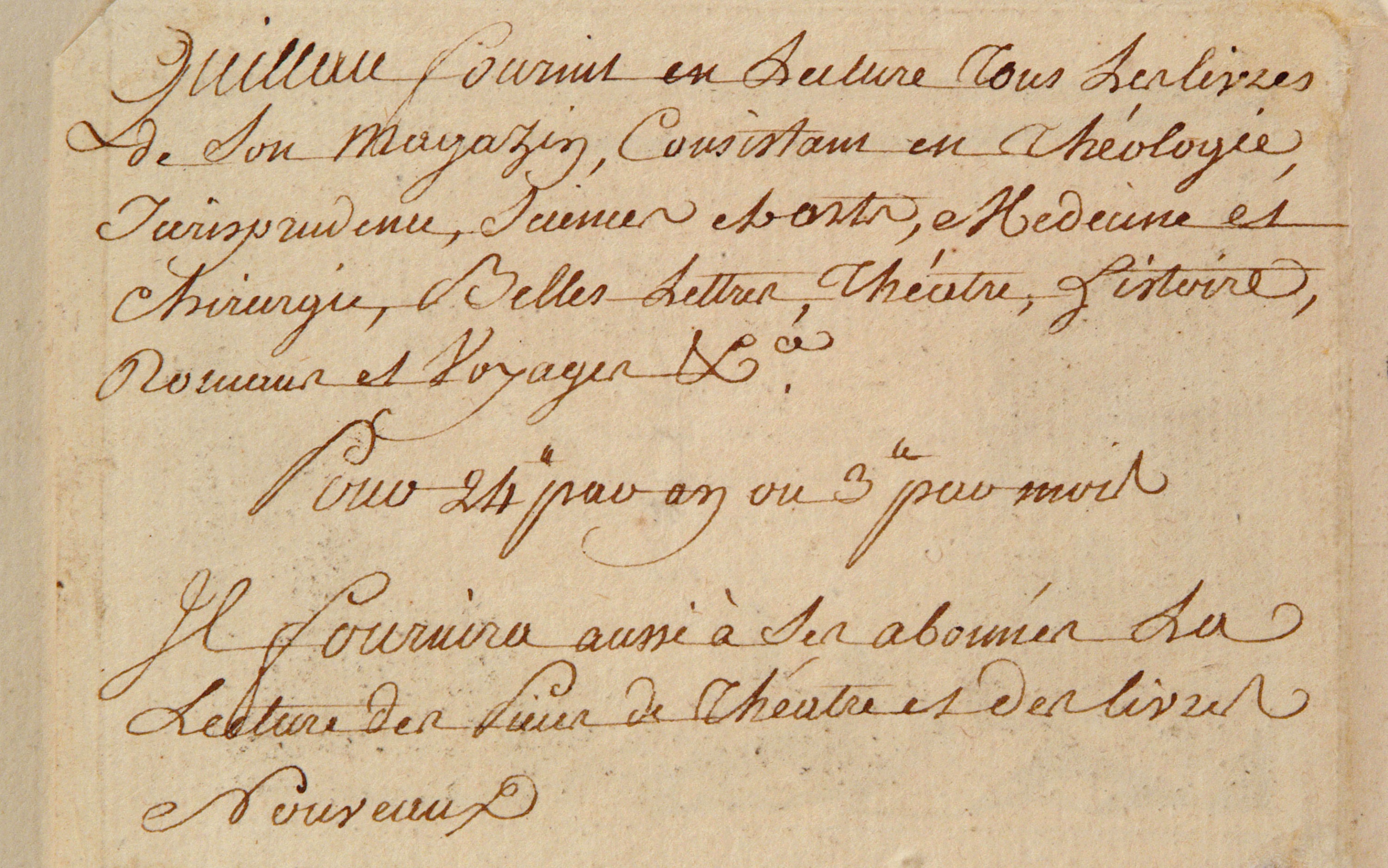 Trade card of Parisian book seller Jacques François Quillau, 1761