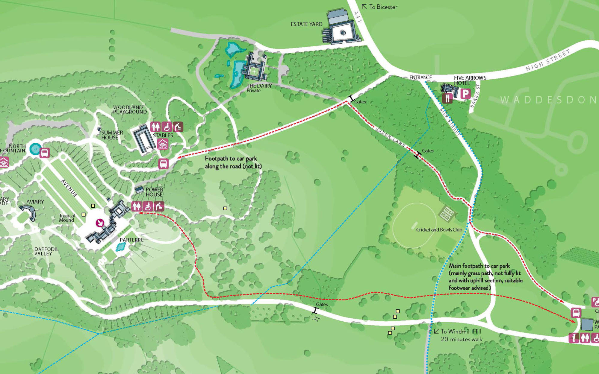 Grounds map showing bike sheds