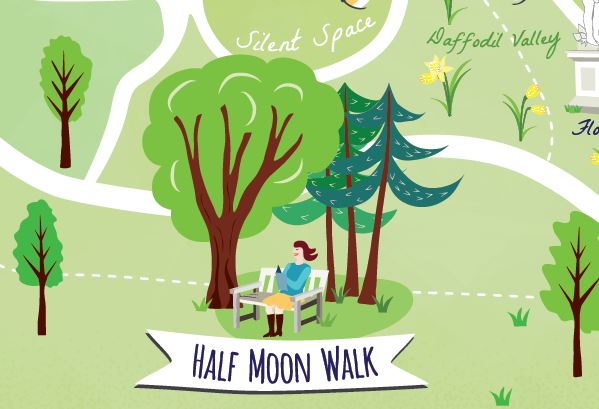 Close-up-Mindfulness-map-half-moon-walk