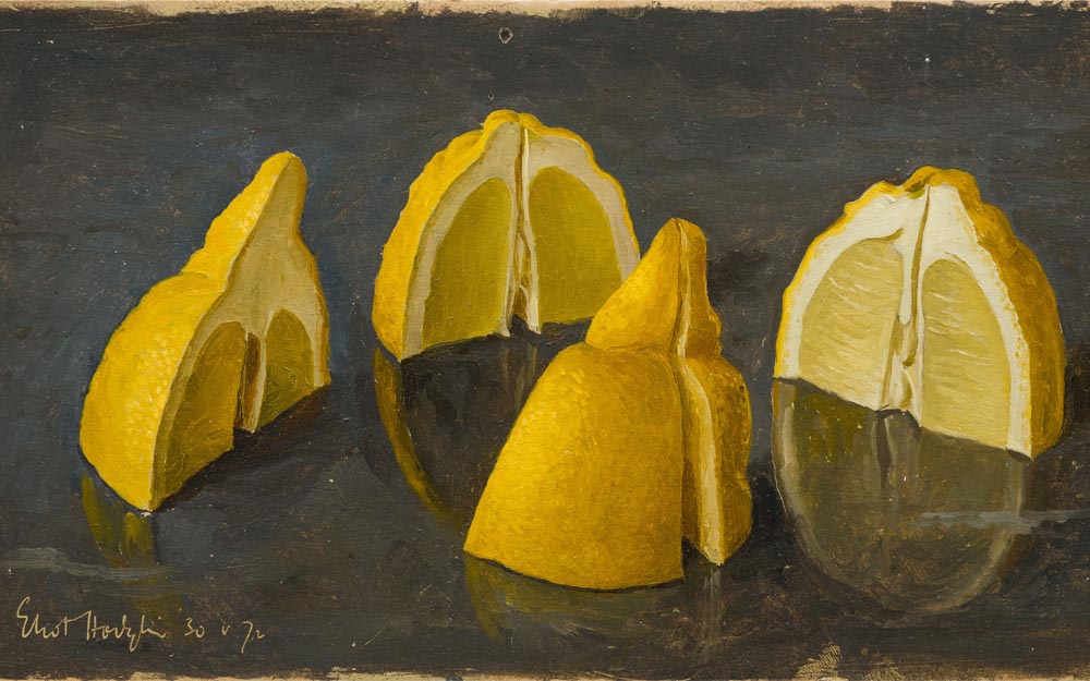 Painting of One Lemon Quartered by Eliot Hodgkin