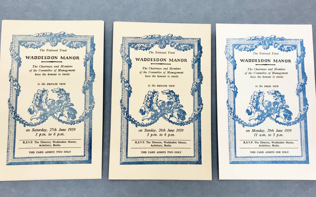 Invitations to the private openings in 1959