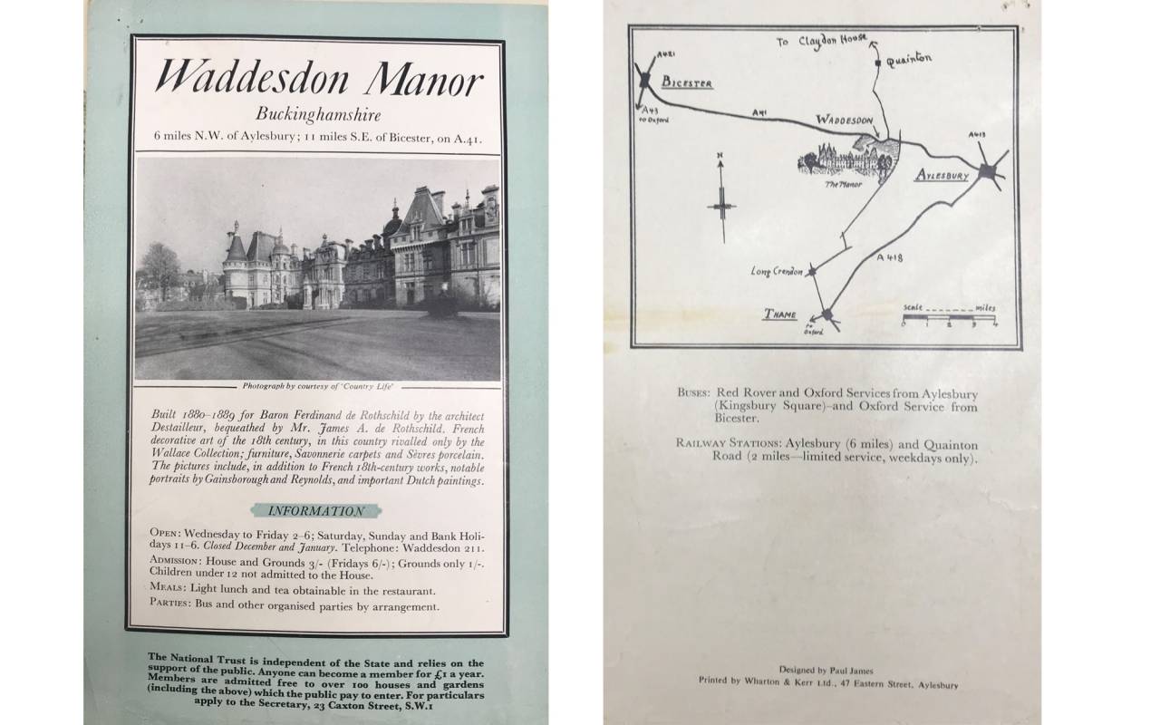 Visitor information leaflet from 1959