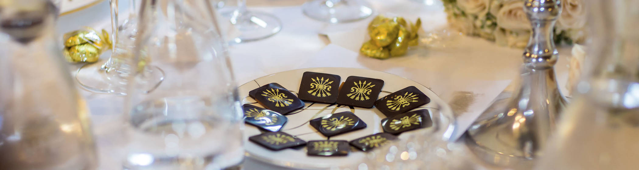 Chocolates on a table at a Waddesdon Manor wedding