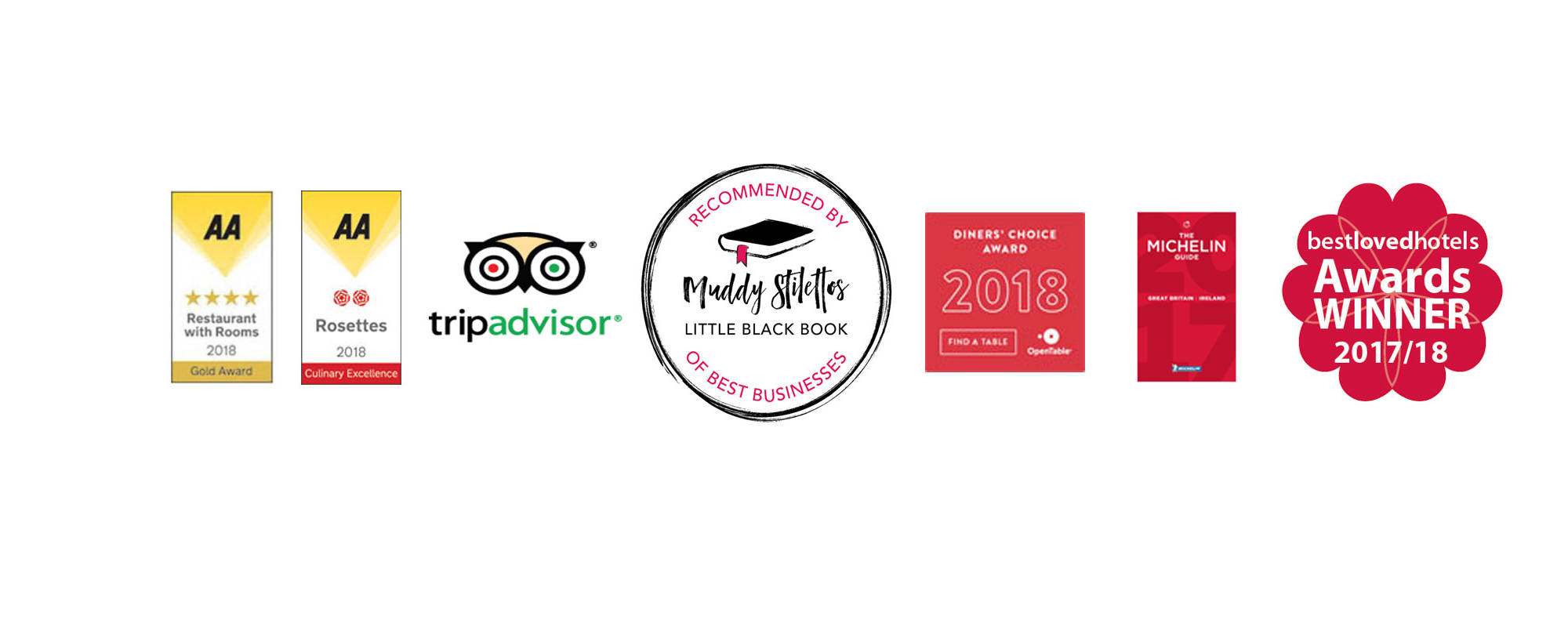 Logos for awards the hotel has won